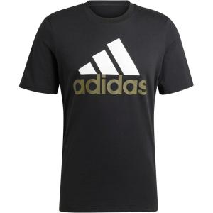 adidas Men’s Essentials Single Jersey 3-Stripes T-Shirt(Black/White/Olive Strata)