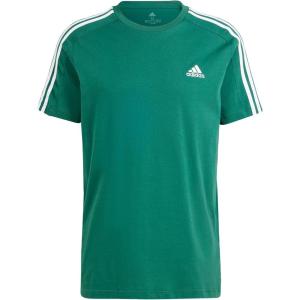 adidas Men’s Essentials Single Jersey 3-Stripes T-Shirt(Green)