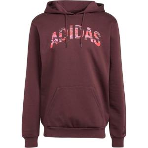 adidas Men’s Size Codes Camouflage Linear Graphic Hoodie(Aurora Ruby)