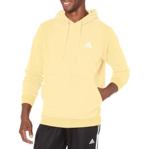adidas mens Essentials Fleece Hoodie(Almost Yellow/White)
