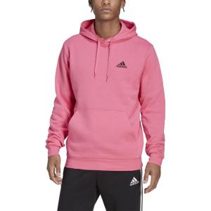 adidas mens Essentials Fleece Hoodie(Pulse Magenta-black)