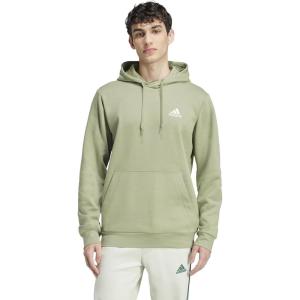 adidas mens Essentials Fleece Hoodie(Tent Green)