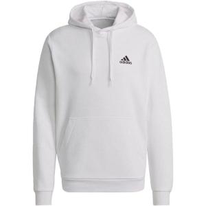 adidas mens Essentials Fleece Hoodie(White/Black)
