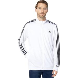 adidas mens Essentials Warm-up 3-stripes Track Top(White/Black)