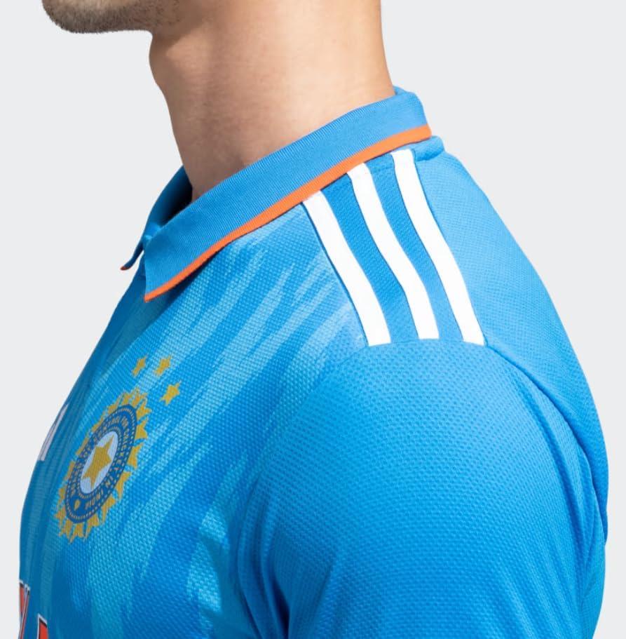 imageadidas Mens Official India Cricket ODI Fan CoatBrblue