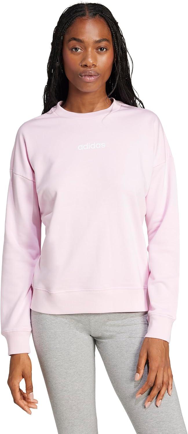 imageadidas Womens Essentials Linear SweatshirtClear PinkWhite