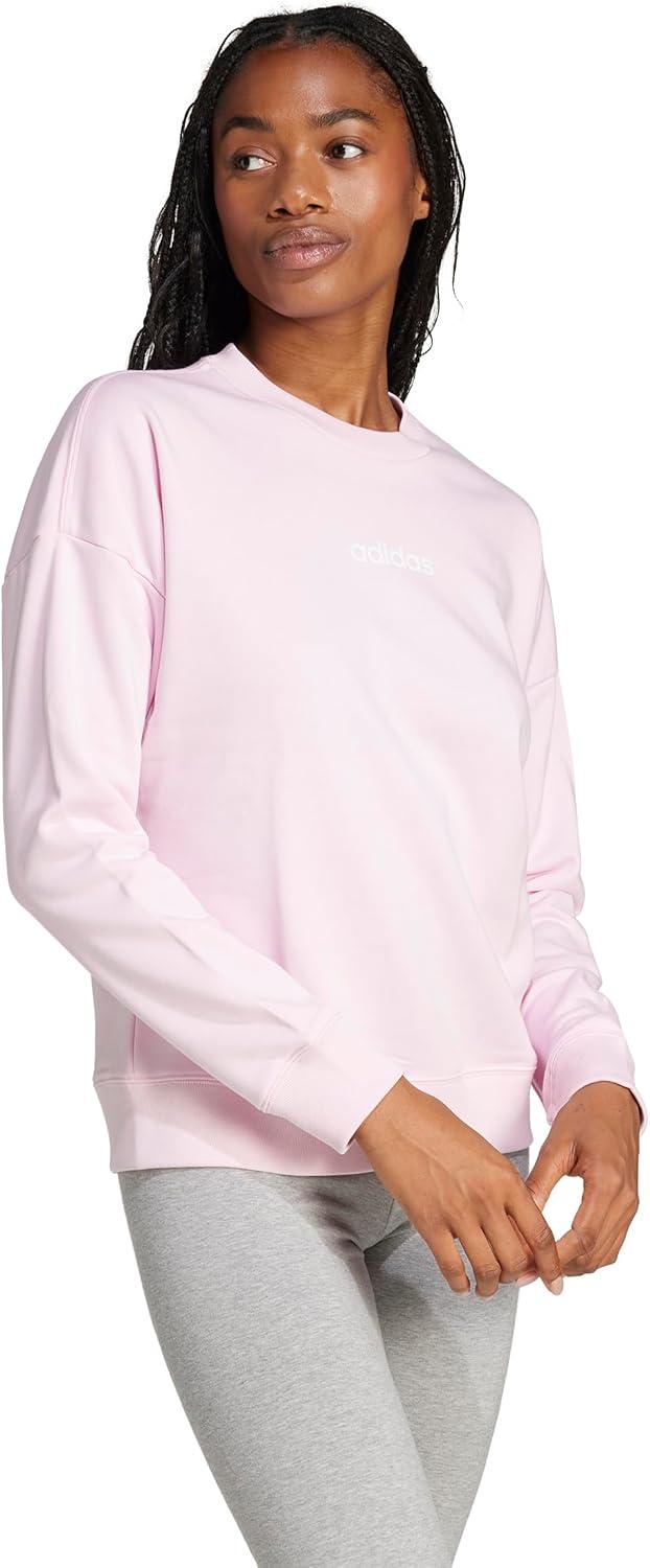 imageadidas Womens Essentials Linear SweatshirtClear PinkWhite