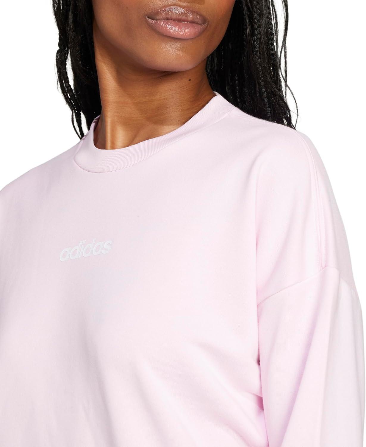 imageadidas Womens Essentials Linear SweatshirtClear PinkWhite