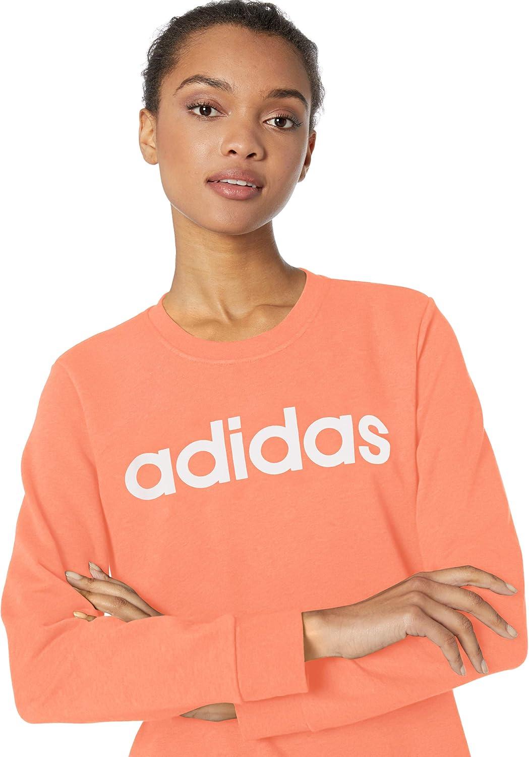 imageadidas Womens Essentials Linear SweatshirtSemi CoralWhite