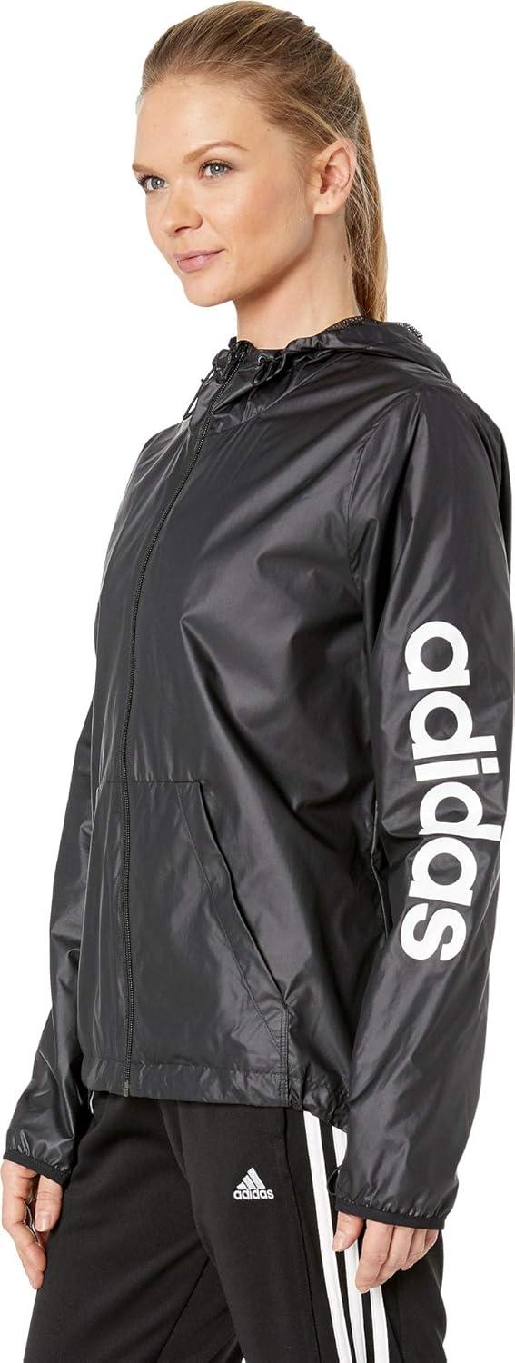 imageadidas Womens Essentials Linear WindbreakerBlackWhite