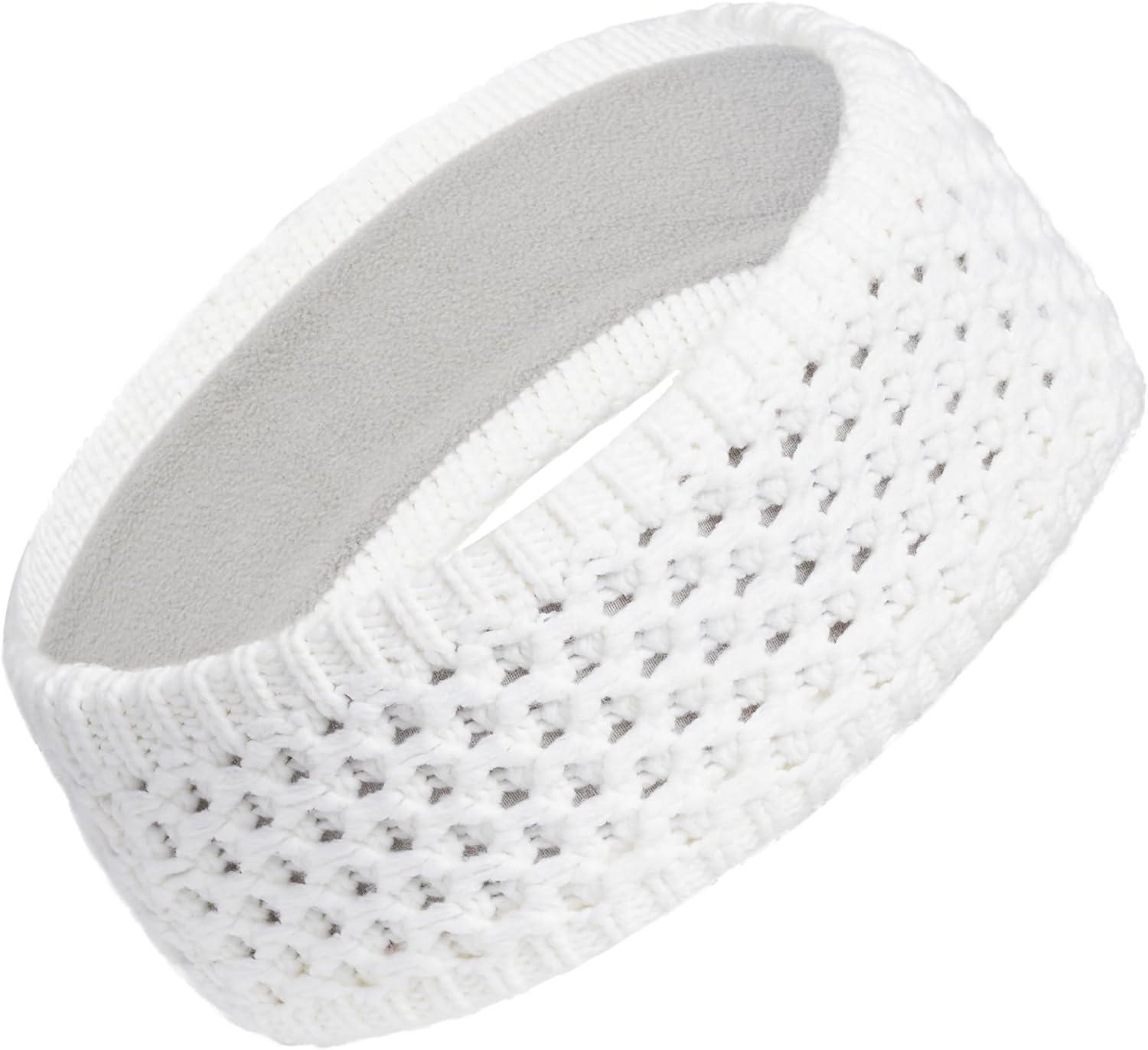 imageadidas Womens Lifestyle Fuzzy Knit Headband Soft Winter Ear WarmerCrestlineWhite F23
