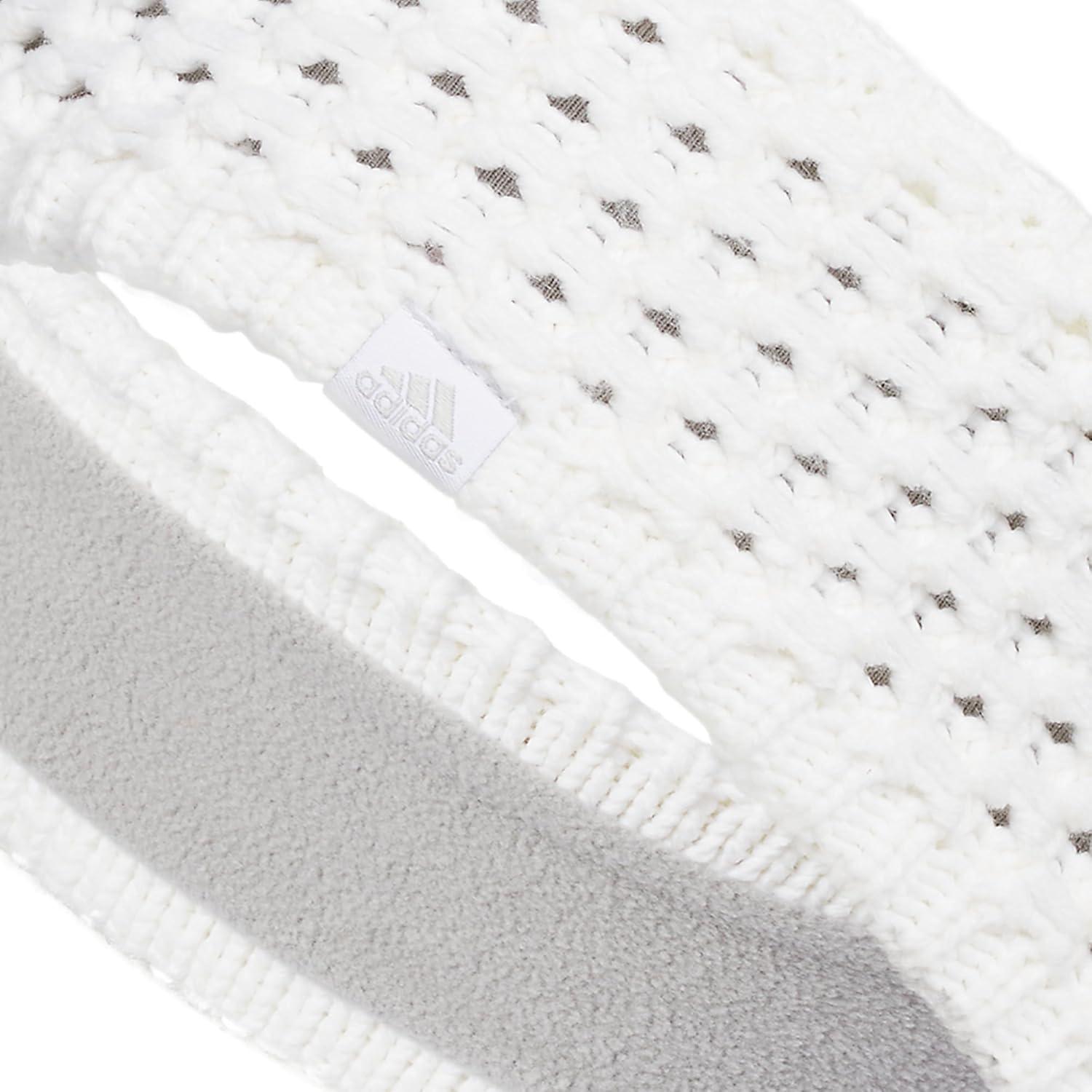 imageadidas Womens Lifestyle Fuzzy Knit Headband Soft Winter Ear WarmerCrestlineWhite F23