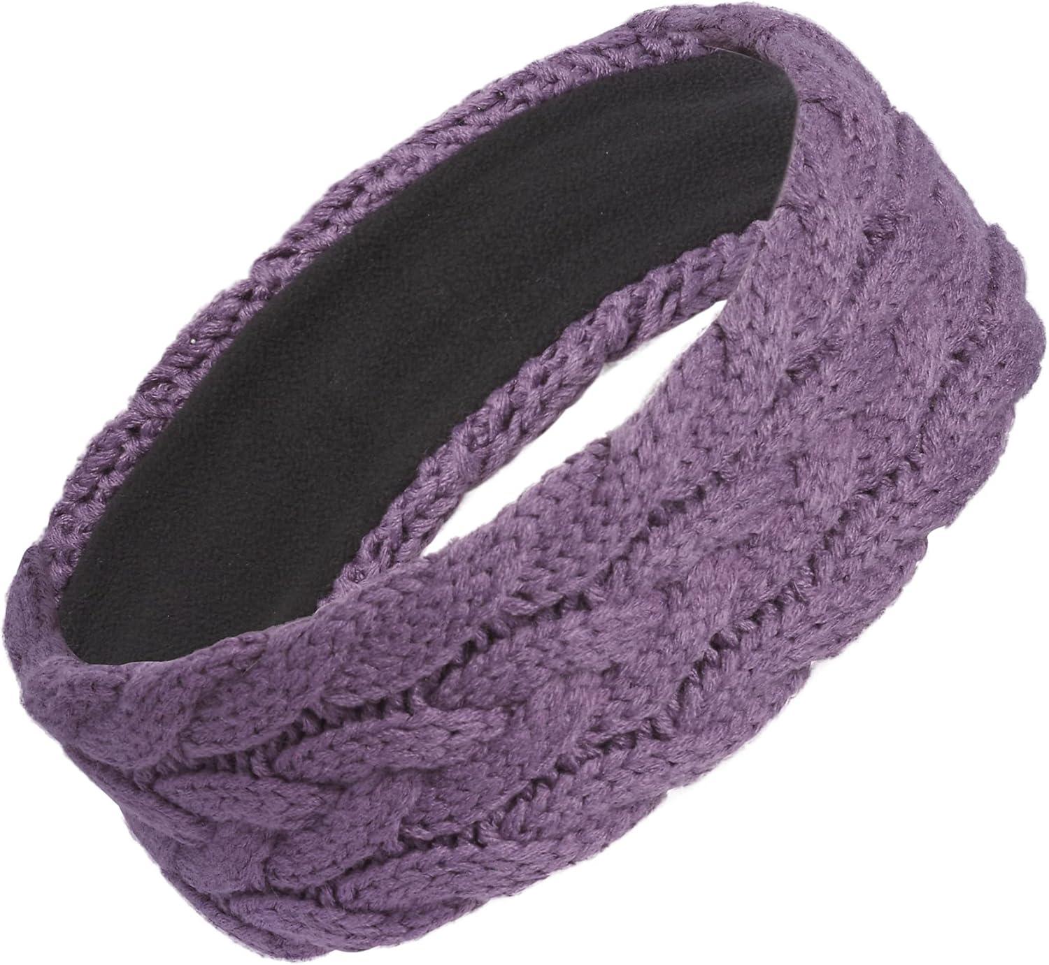 imageadidas Womens Lifestyle Fuzzy Knit Headband Soft Winter Ear WarmerFashionShadow VioletGreySilver Metallic