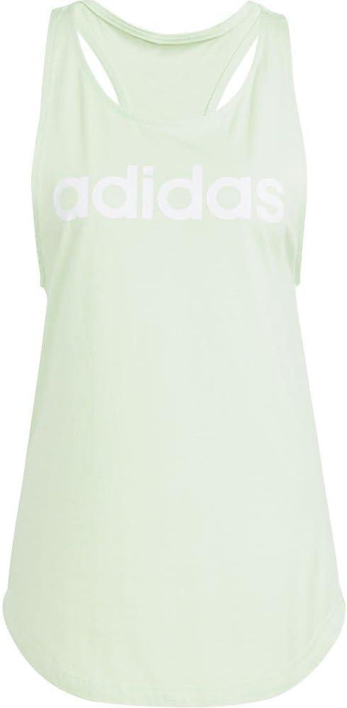 imageadidas Womens Loungewear Essentials Loose Logo Tank TopHalf Green SparkWhite