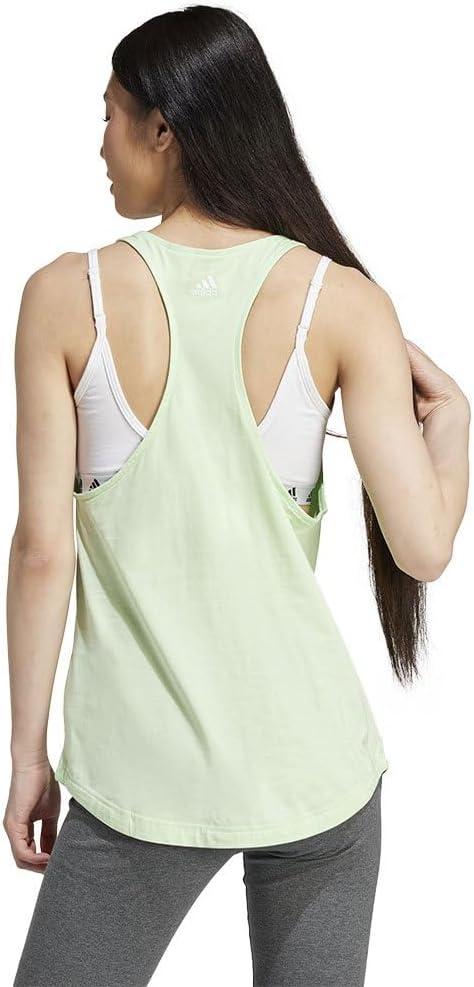 imageadidas Womens Loungewear Essentials Loose Logo Tank TopHalf Green SparkWhite