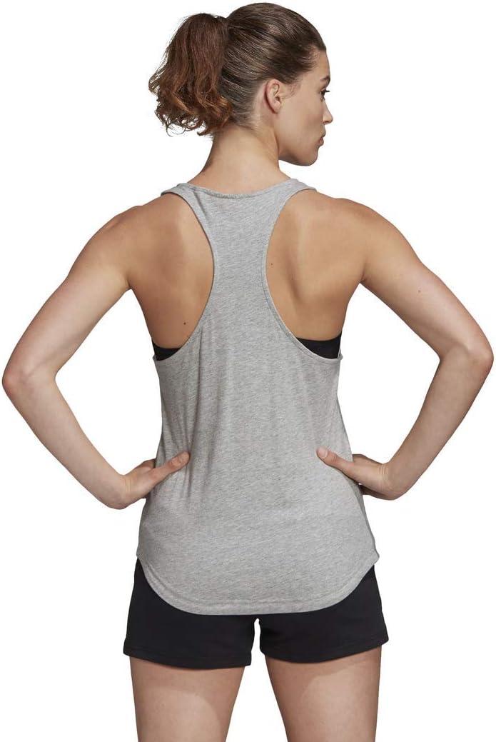 imageadidas Womens Loungewear Essentials Loose Logo Tank TopMedium Grey HeatherPink