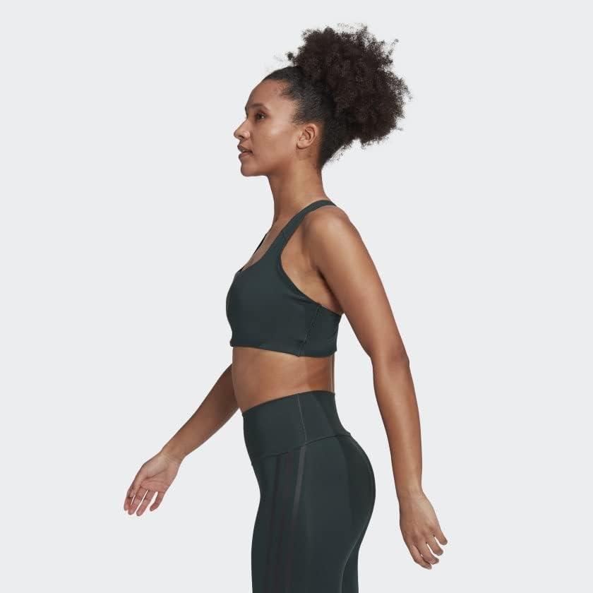 imageadidas Womens Training Medium Support Better 3Stripes BraShadow Green