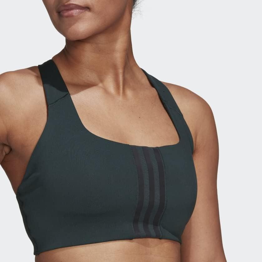 imageadidas Womens Training Medium Support Better 3Stripes BraShadow Green