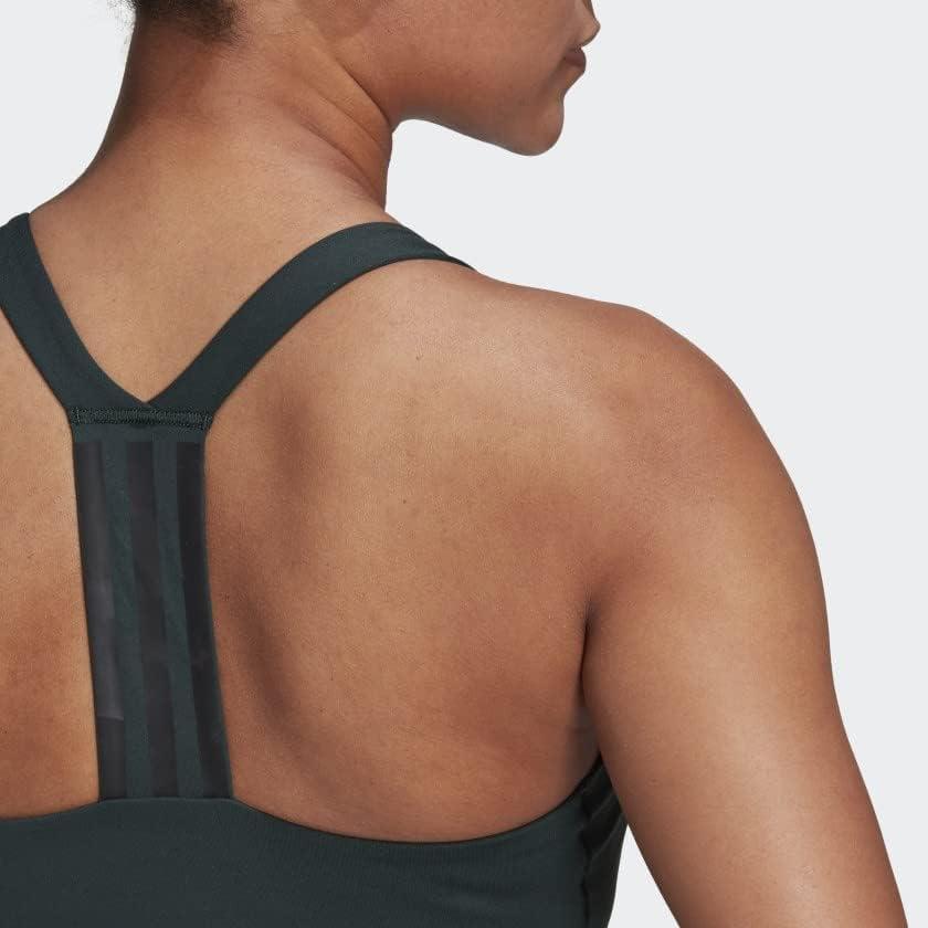 imageadidas Womens Training Medium Support Better 3Stripes BraShadow Green