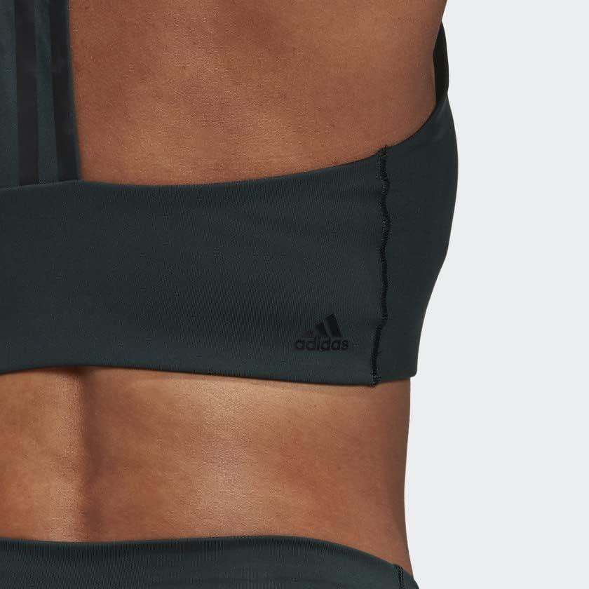 imageadidas Womens Training Medium Support Better 3Stripes BraShadow Green