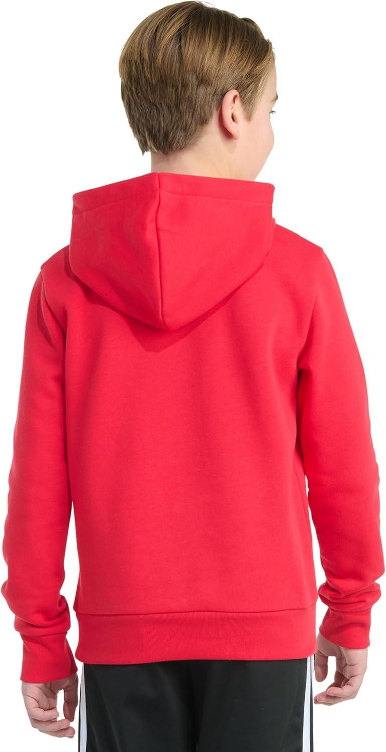 imageadidas boys Long Sleeve Essential Big Logo Fleece Pullover HoodiePure Ruby