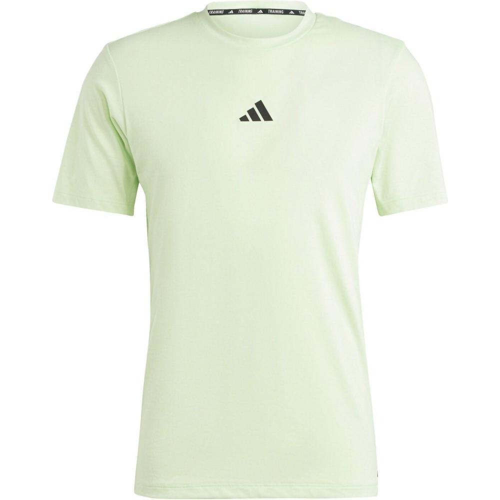 imageadidas Mens Designed For Training Workout TShirtSemi Green SparkBlack
