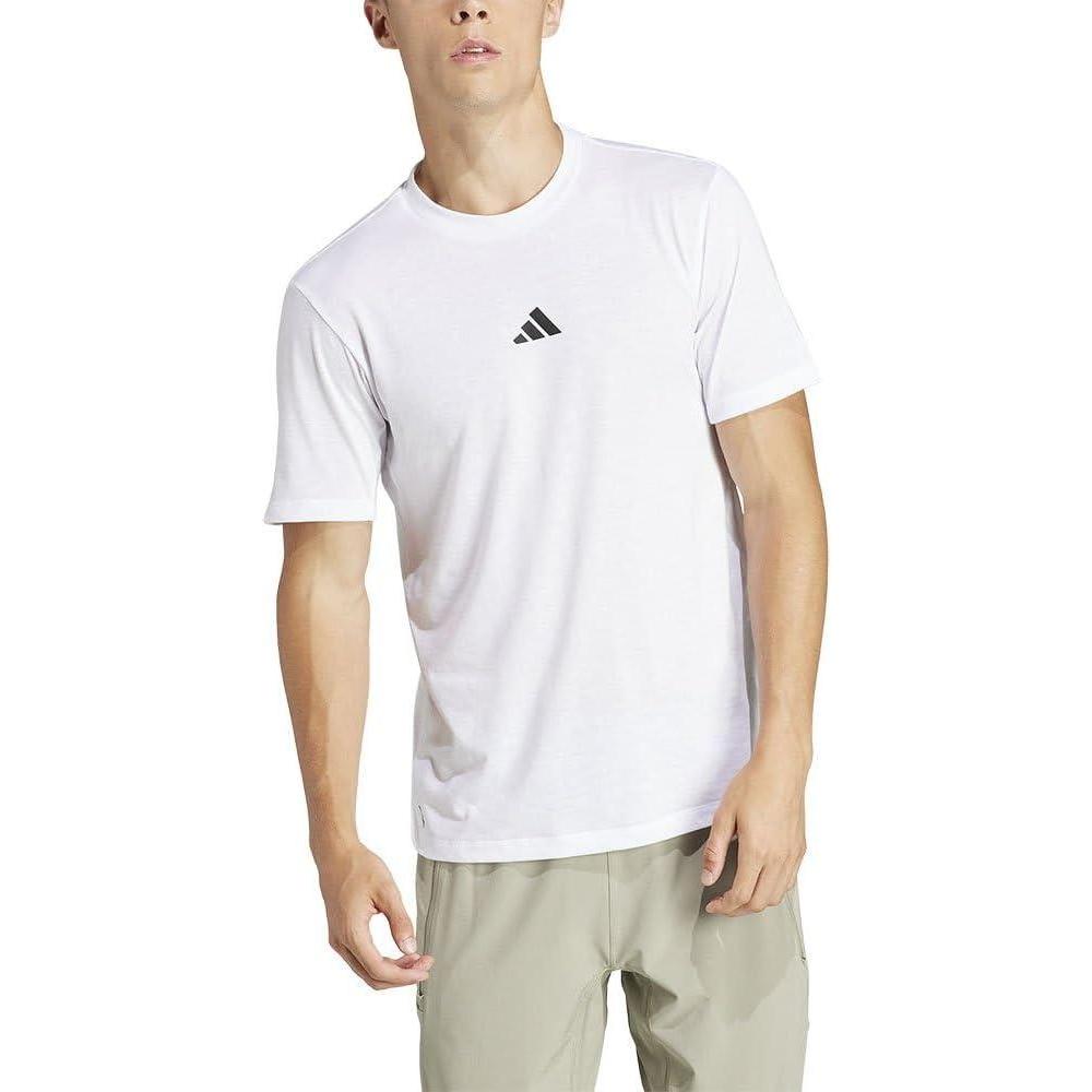 imageadidas Mens Designed For Training Workout TShirtWhiteBlack