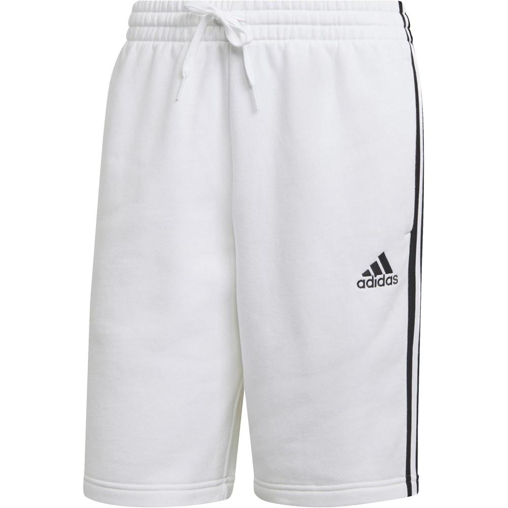 imageadidas Mens Essentials Fleece 3Stripes ShortsWhiteBlack