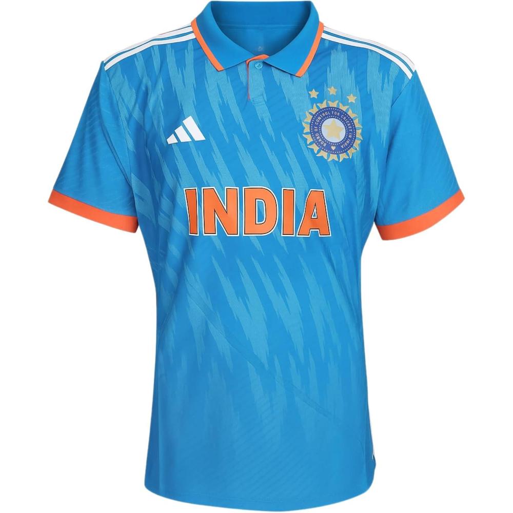 imageadidas Mens Official India Cricket ODI Fan CoatBrblue