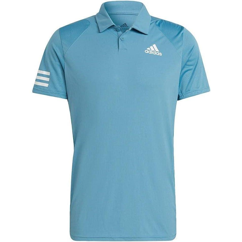 imageadidas Mens Tennis Club 3Stripes Polo ShirtHazy BlueWhite