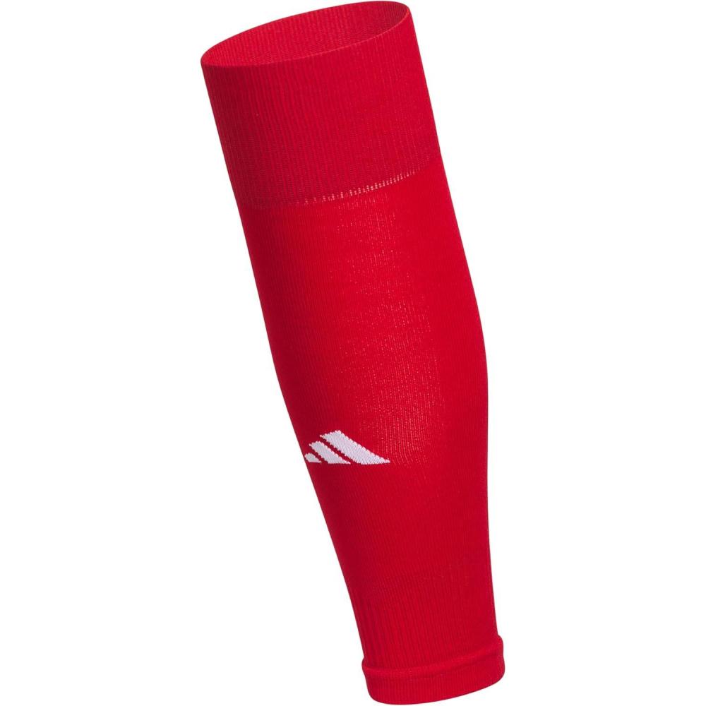 imageadidas Metro Soccer 1Pack  PreCut Sock Sleeves for Men Women ampamp Kids Fits Over Shin GuardsTeam Power RedWhite