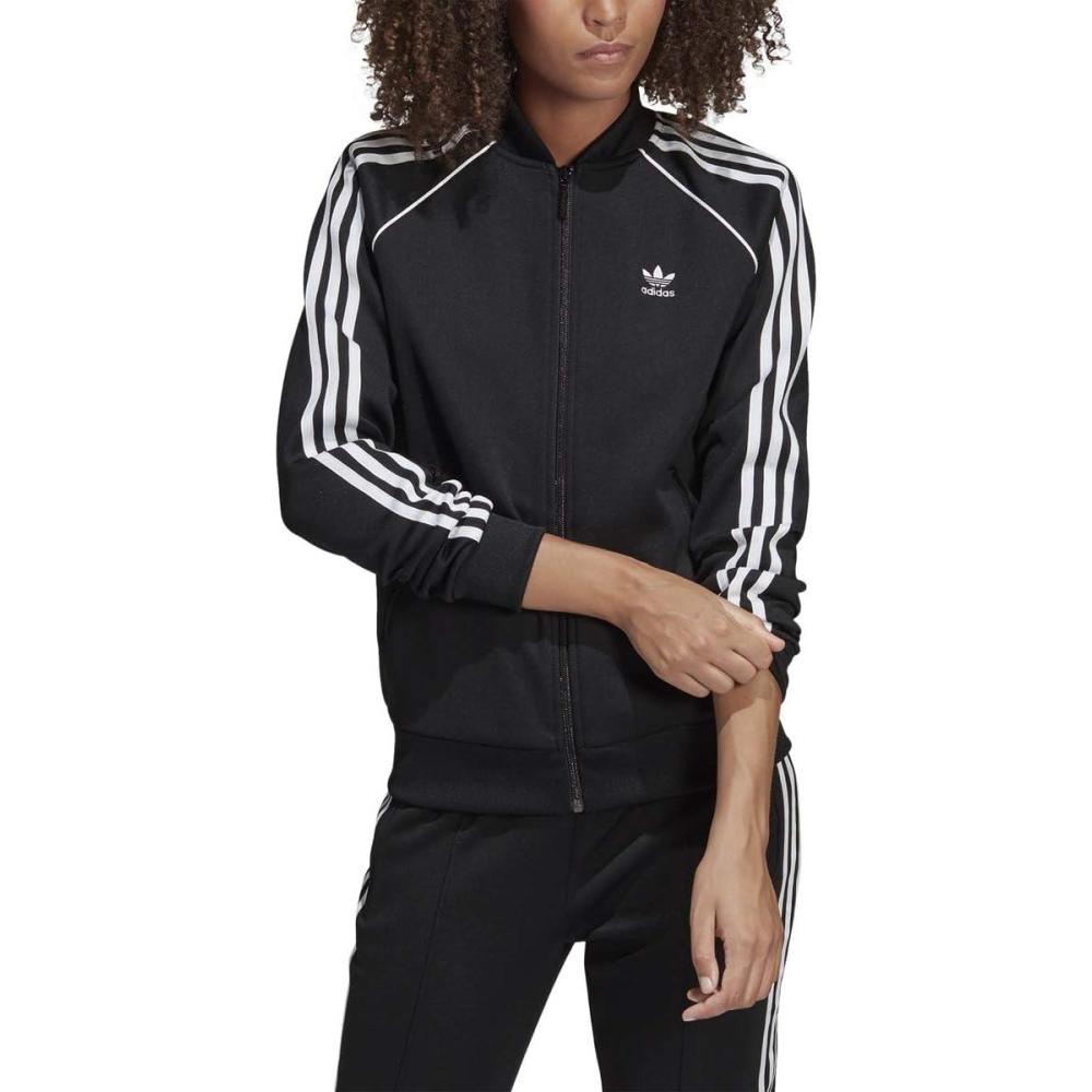 imageadidas Originals Womens Superstar Track TopBlackWhiteBlack