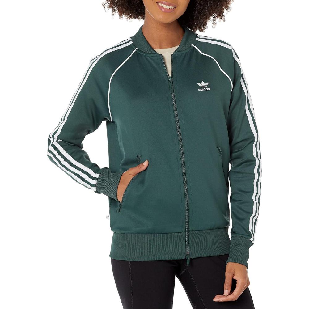 imageadidas Originals Womens Superstar Track TopMineral Green