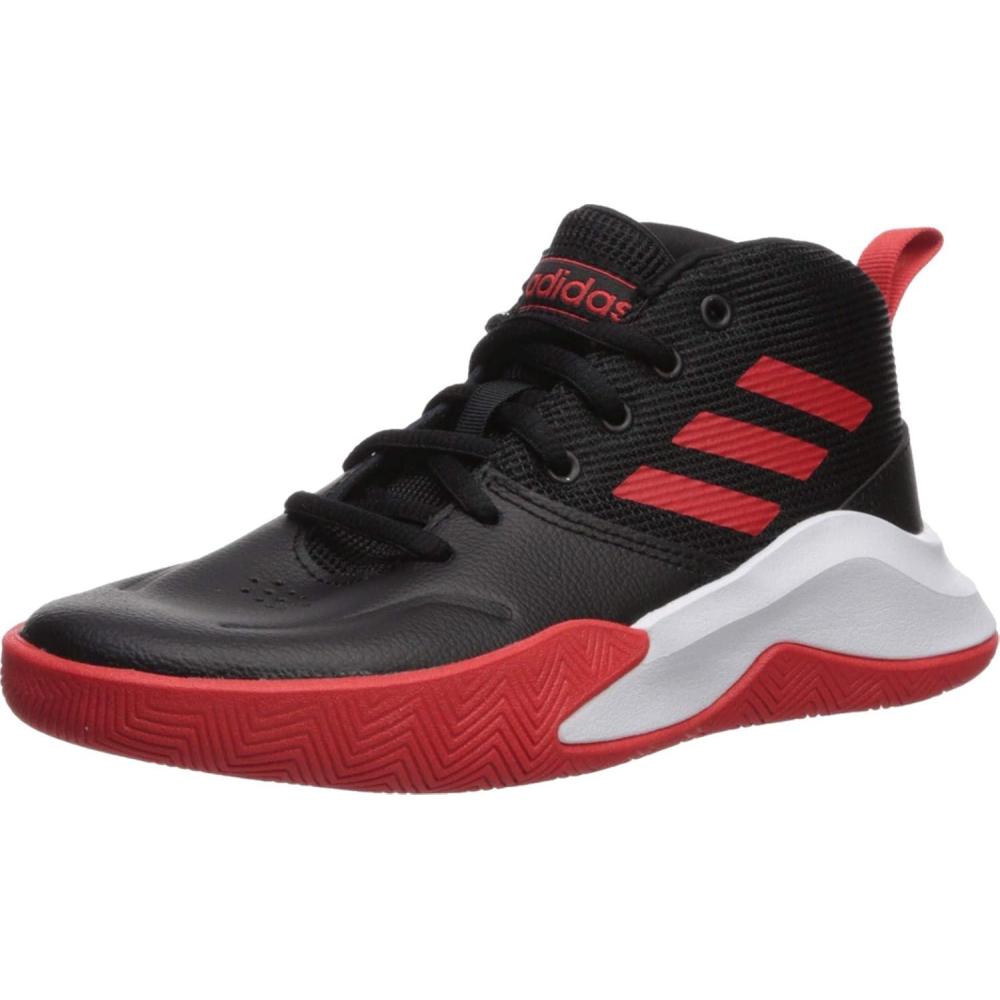 imageadidas UnisexChild Ownthegame WideBasketball ShoeBlackActive RedWhite