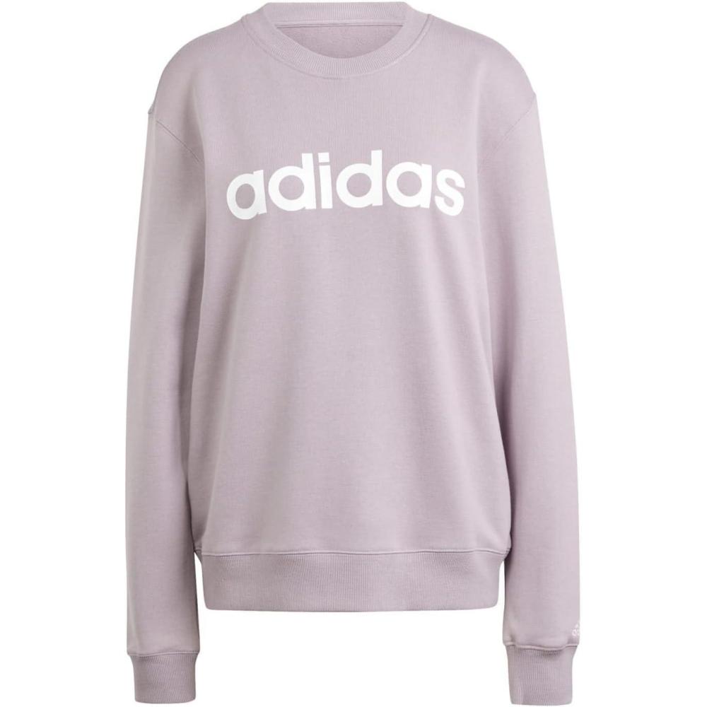 imageadidas Womens Essentials Linear SweatshirtPreloved FigWhite