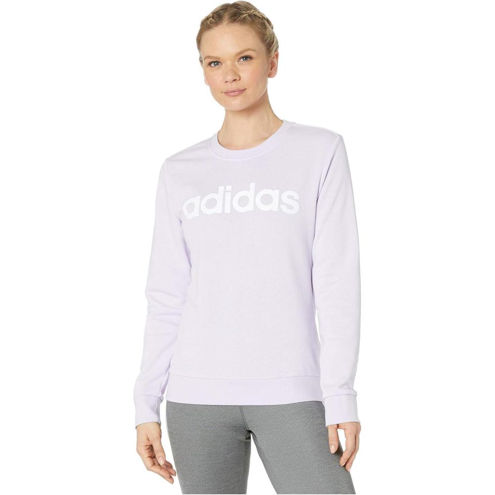 imageadidas Womens Essentials Linear SweatshirtPurple TintWhite