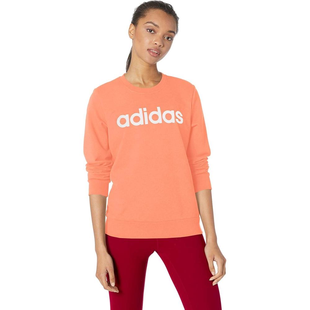 imageadidas Womens Essentials Linear SweatshirtSemi CoralWhite