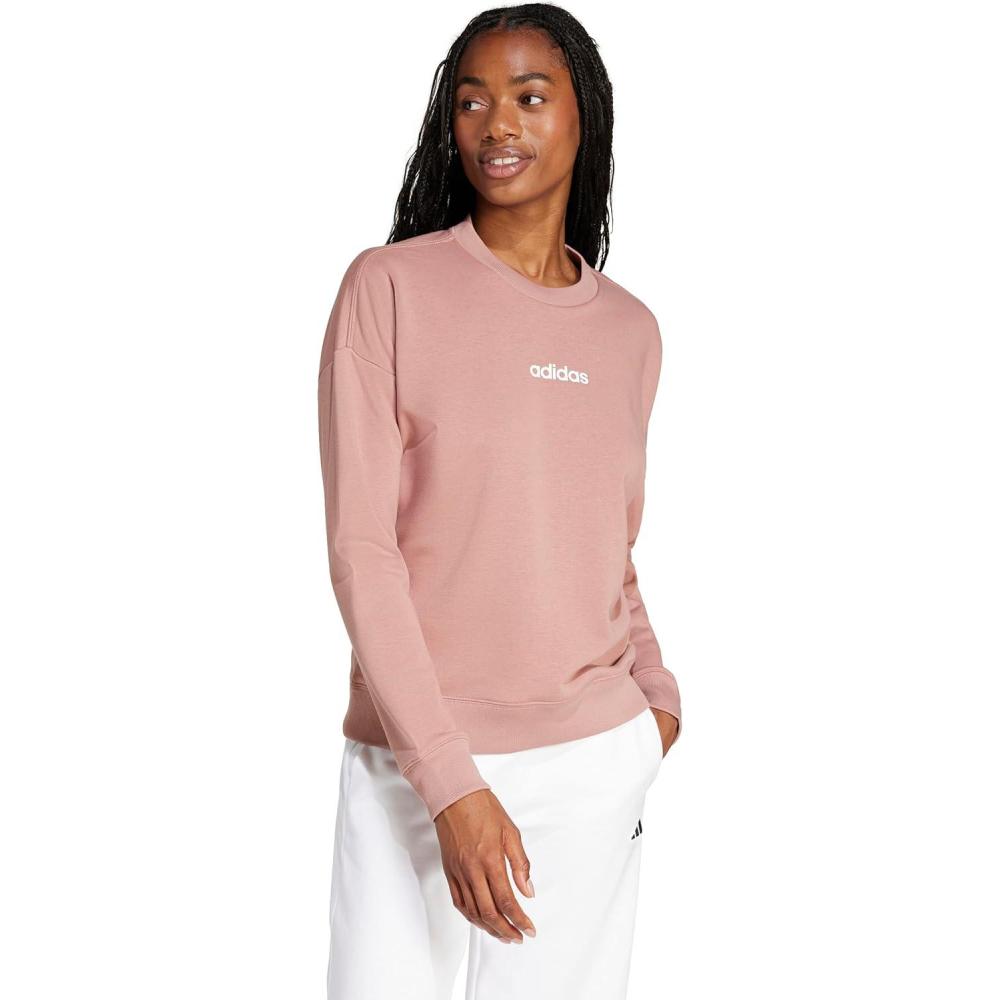 imageadidas Womens Essentials Linear SweatshirtWarm ClayWhite