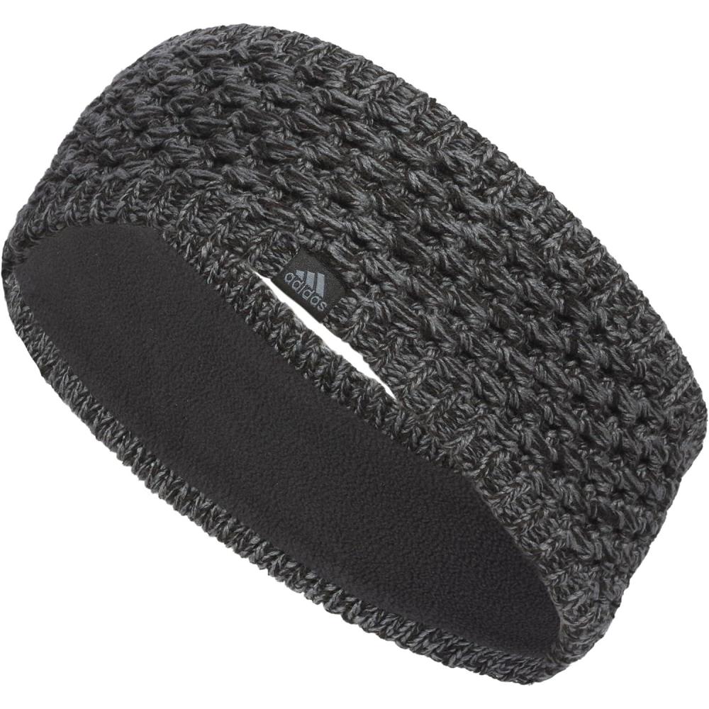imageadidas Womens Lifestyle Fuzzy Knit Headband  Soft Winter Ear WarmerCrestlineBlackOnix GreygreyGrey F23