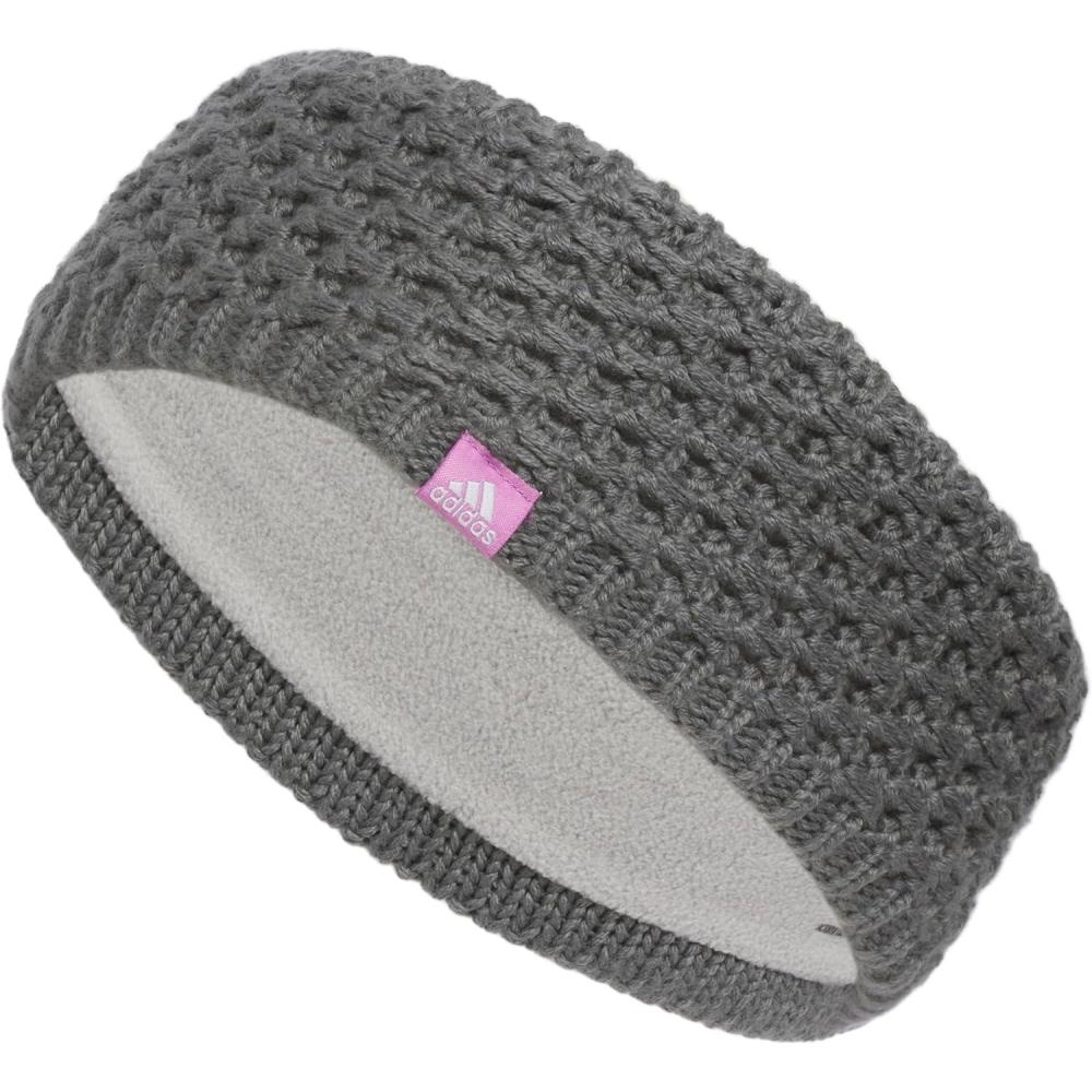 imageadidas Womens Lifestyle Fuzzy Knit Headband Soft Winter Ear WarmerCrestlineOnix GreyPreloved PurpleIce Lavender
