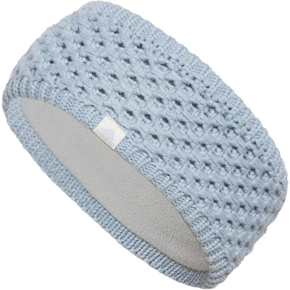 imageadidas Womens Lifestyle Fuzzy Knit Headband  Soft Winter Ear WarmerCrestlineWonder BlueWonder White