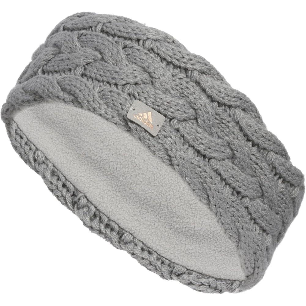 imageadidas Womens Lifestyle Fuzzy Knit Headband  Soft Winter Ear WarmerFashionGrey ThreeRose Gold