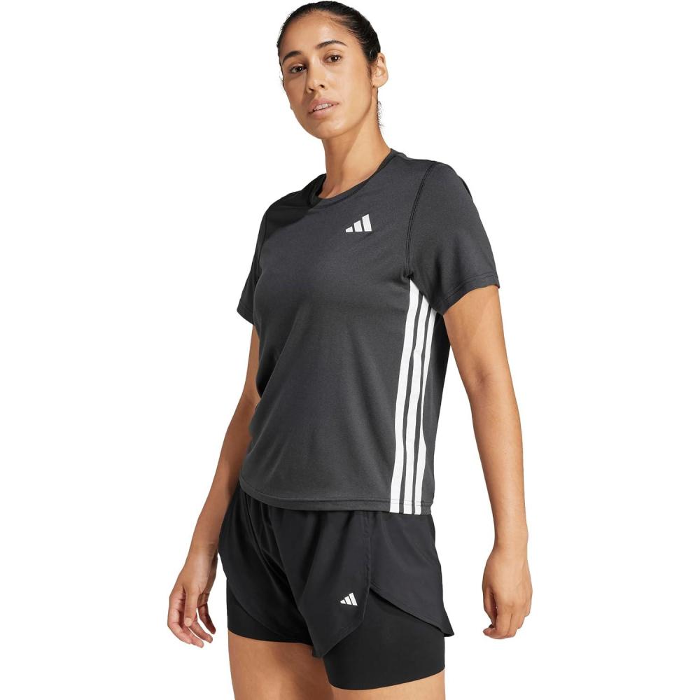 imageadidas Womens Train Essentials 3Stripes TShirtBlackWhite