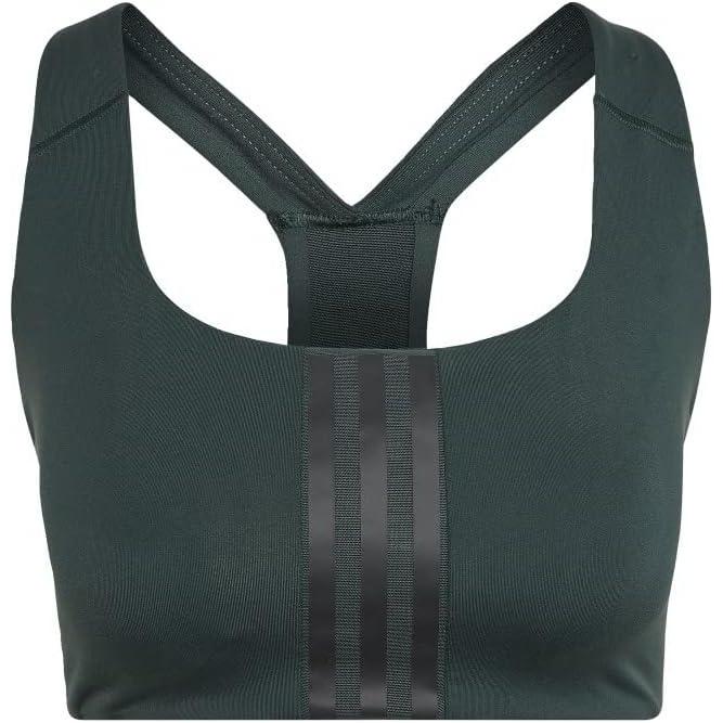 imageadidas Womens Training Medium Support Better 3Stripes BraShadow Green