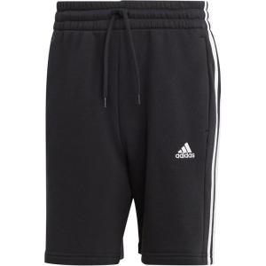 adidas Men’s Essentials Fleece 3-Stripes Shorts(Black)