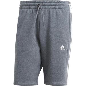 adidas Men’s Essentials Fleece 3-Stripes Shorts(Dark Grey Heather)