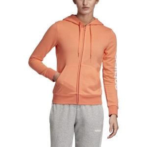 adidas Women’s Essentials Linear Hoodie(Semi Coral/White)