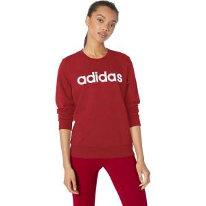 adidas Women’s Essentials Linear Sweatshirt(Active Maroon/White)