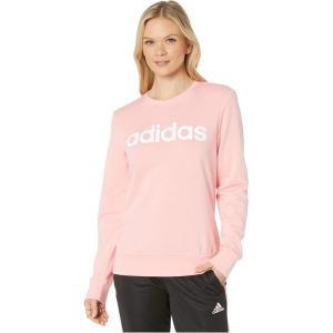 adidas Women’s Essentials Linear Sweatshirt(Glory Pink/White)