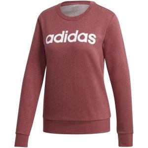adidas Women’s Essentials Linear Sweatshirt(Legacy Red Mel/White)